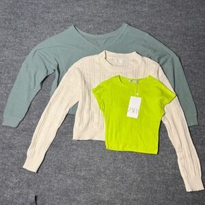 ZARA Aéropostale Cropped Top Bundle Women S 3pc Sweater Ribbed Set